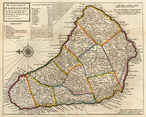 BARBADOS old map
